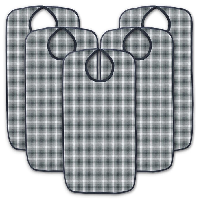 large polyester adult bib pack of 5