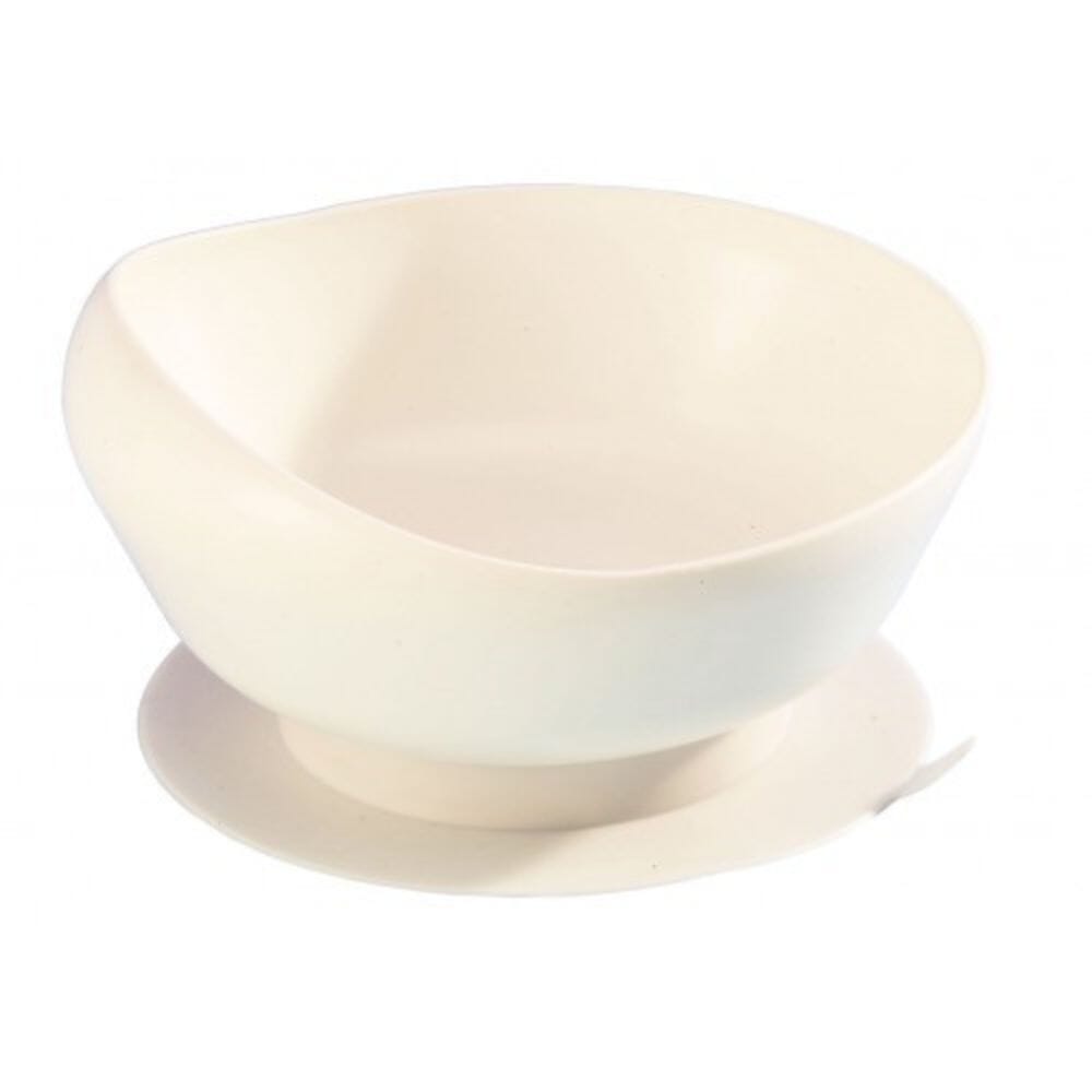 Scooper Bowl with Suction Cup Base : raised edge bowl non-slip base