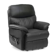 Lars Leather Dual Motor Riser Recliner - Black