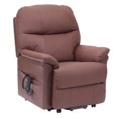 Lars Leather Dual Motor Riser Recliner - Burgundy