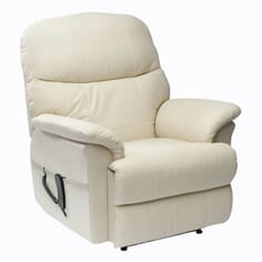 Lars Leather Dual Motor Riser Recliner - Cream