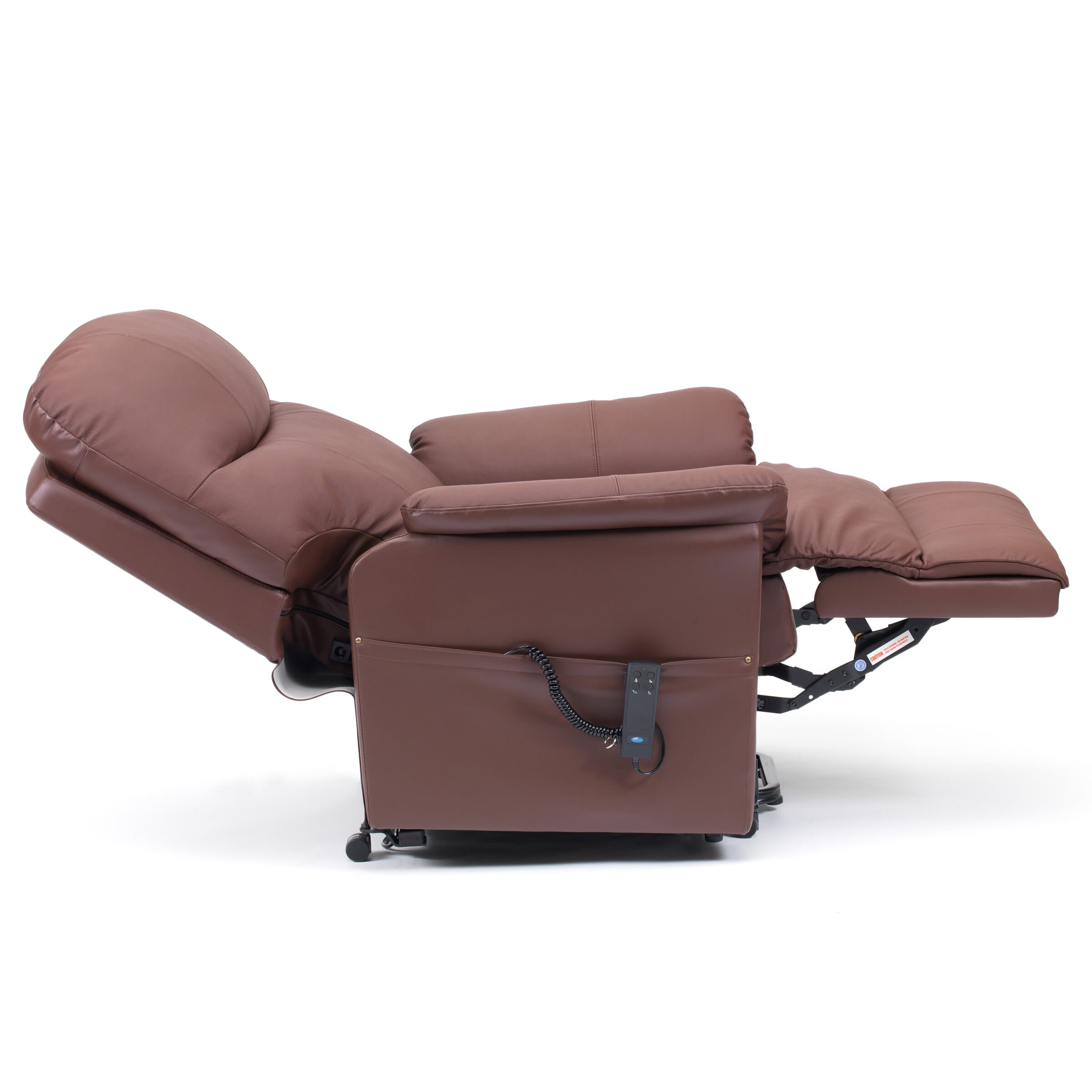 lars dual motor riser recliner showing fully reclined