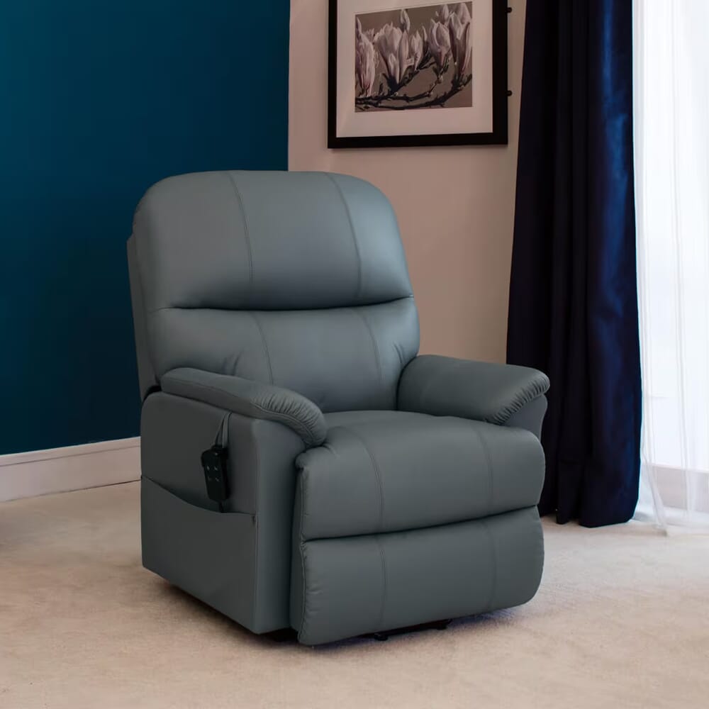 lars supreme riser recliner chair sage grey lifestyle