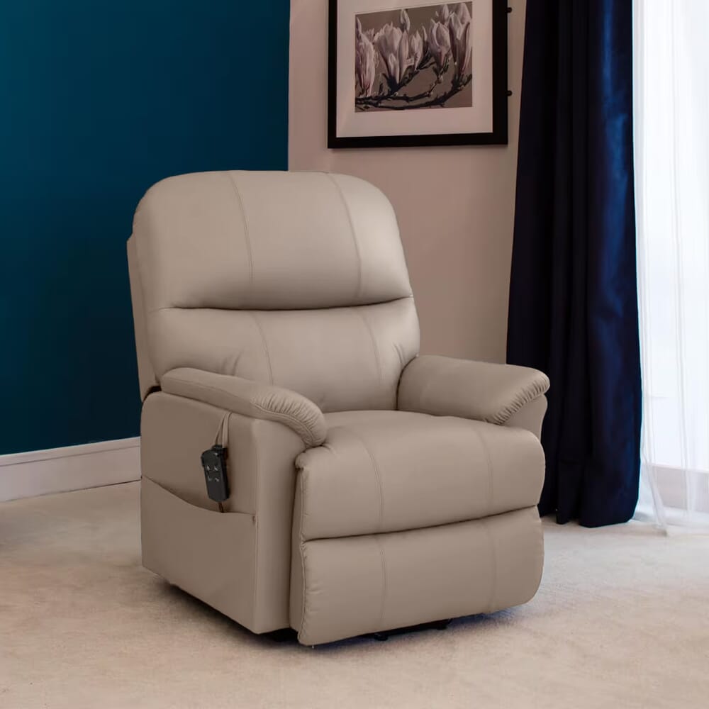 lars supreme riser recliner chair taupe lifestyle