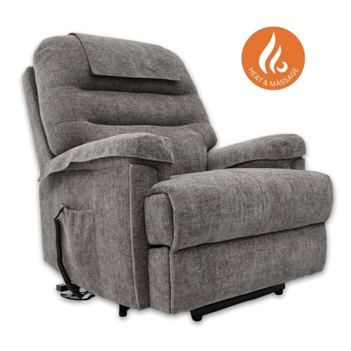 lawson rise and recline chair flint with heat and massage