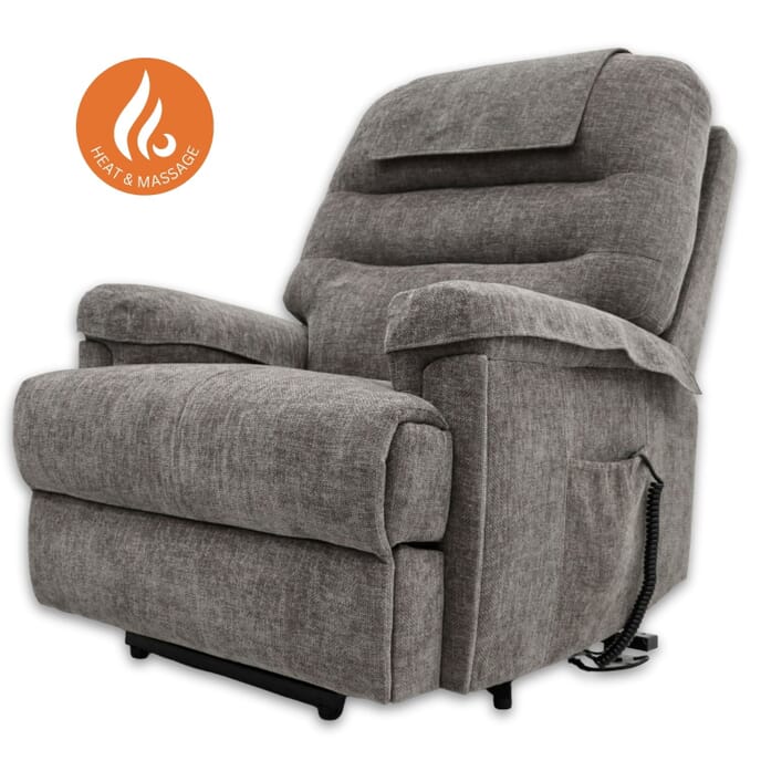 lawson royale rise and recline chair flint with heat and massage