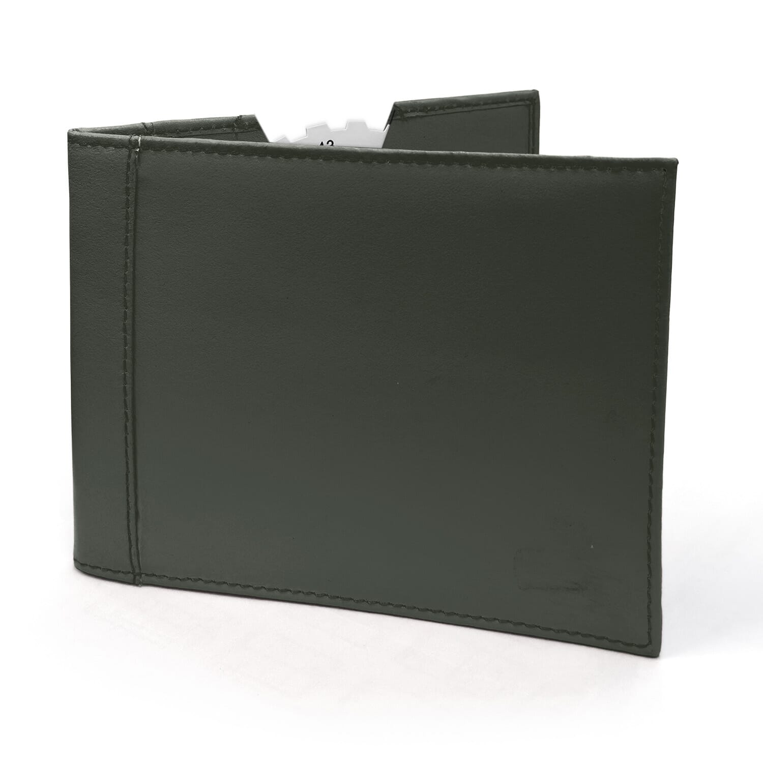 leather blue badge holder green