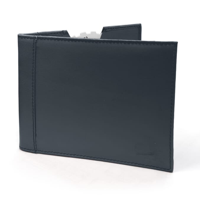 leather blue badge holder navy blue