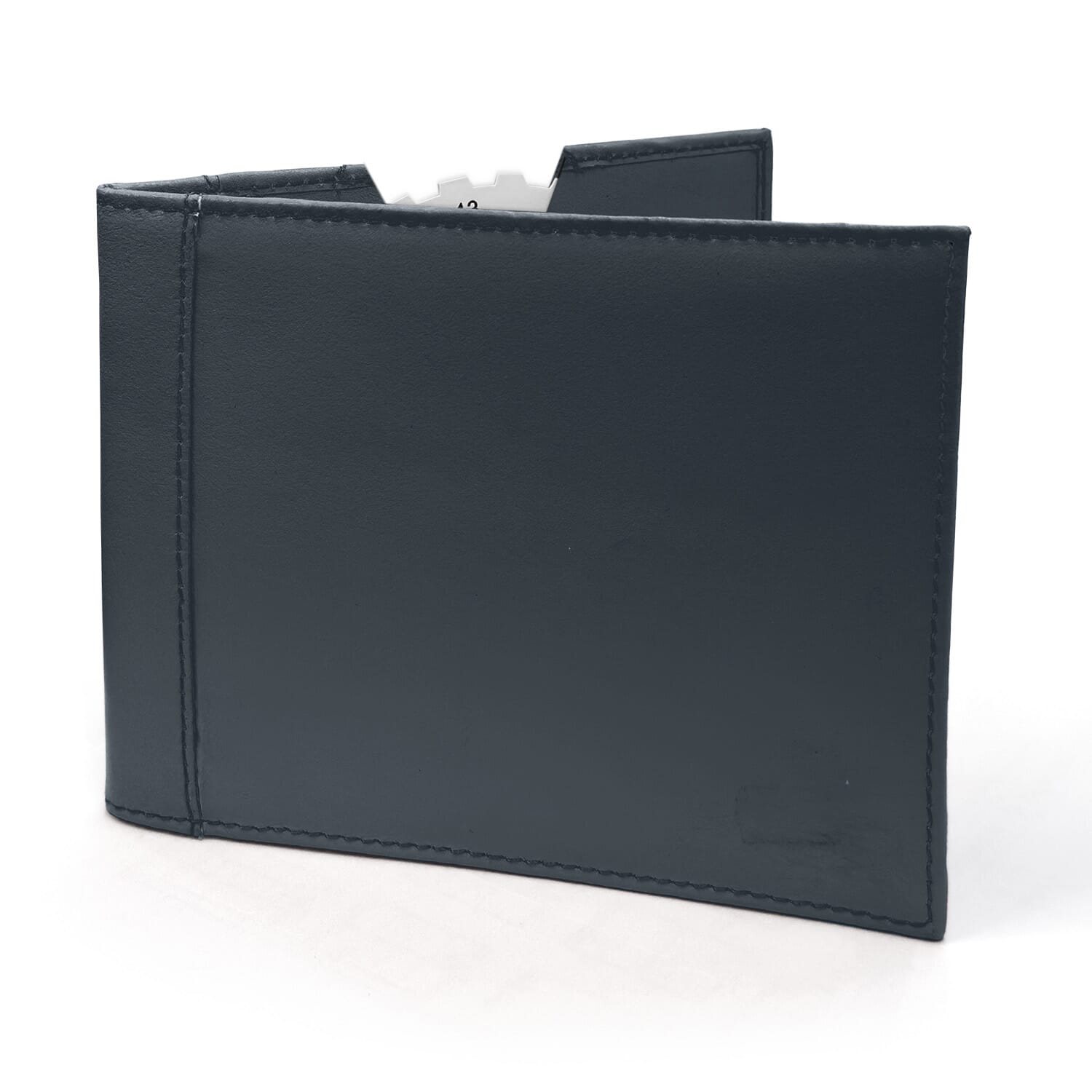 leather blue badge holder navy blue