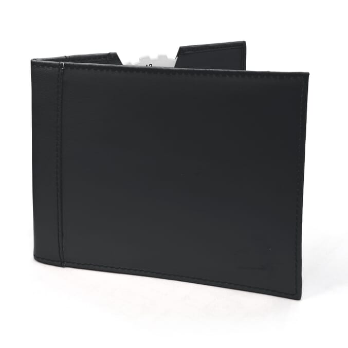 leather blue badge timer clock wallet black