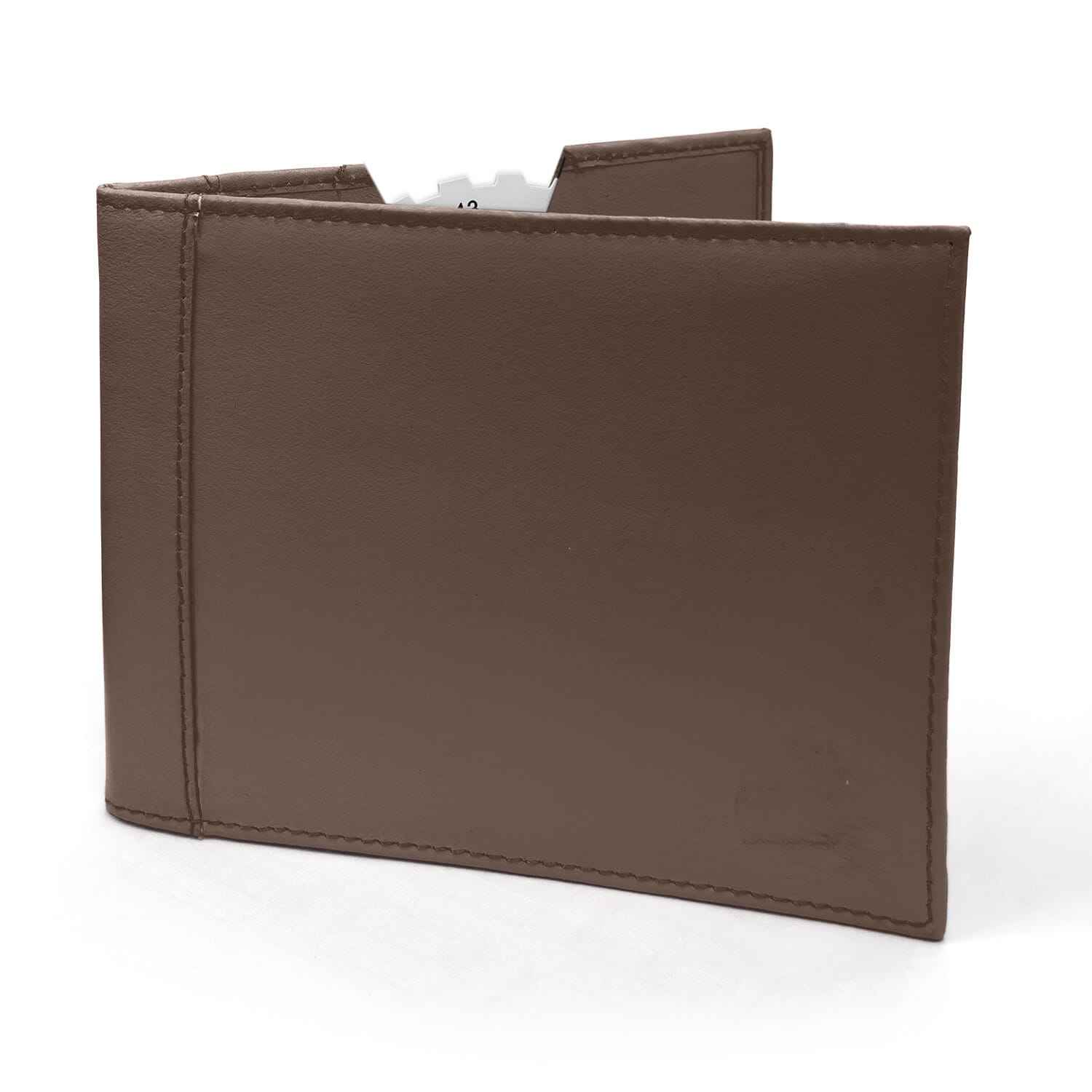 leather blue badge timer clock wallet brown