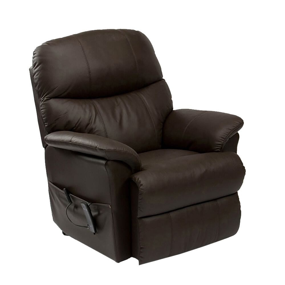 View Leather Rise Recline Chair Black information