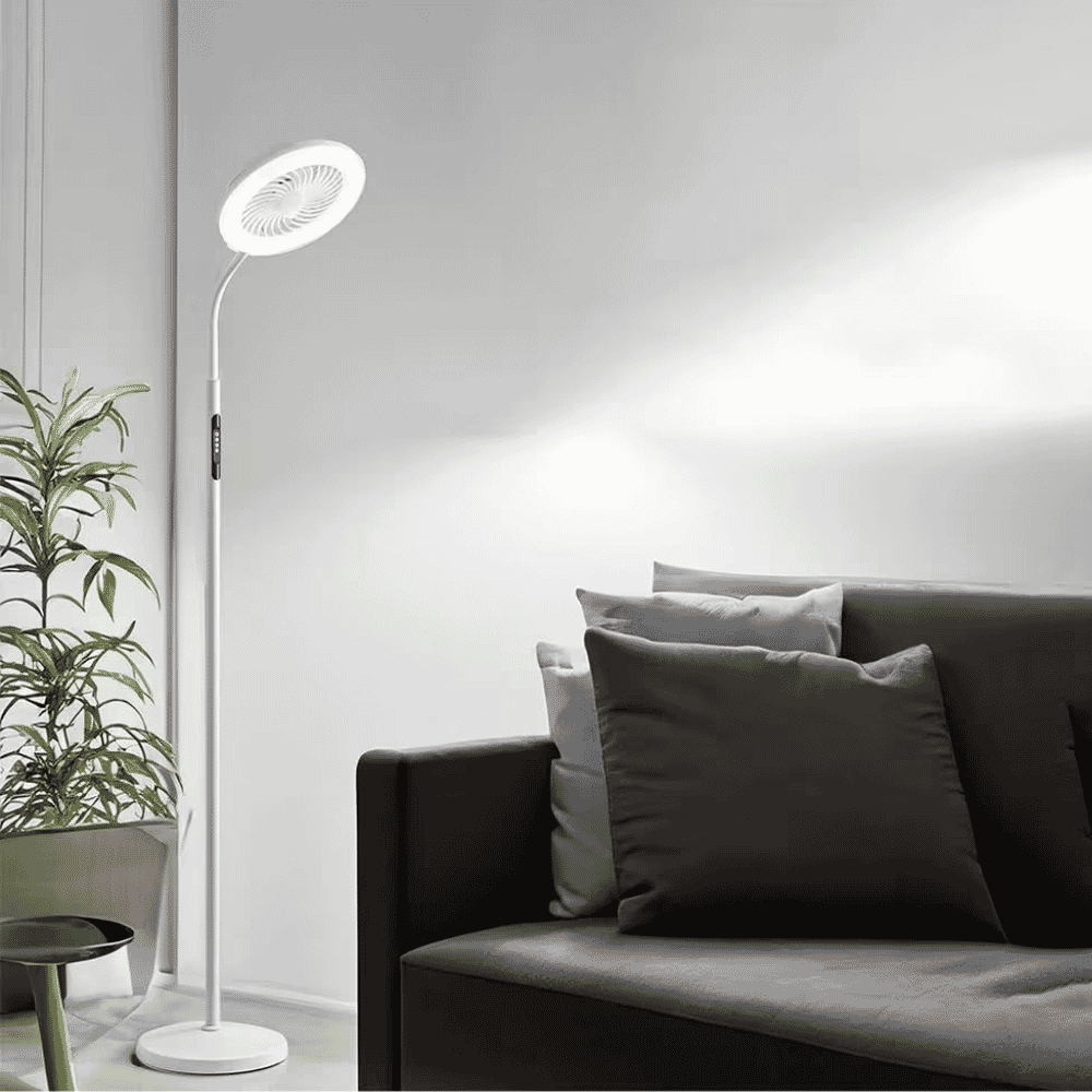led floor light with fan lifestyle