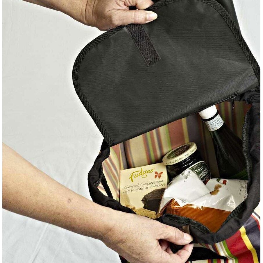 leisure shopping trolley with fold down seat bag