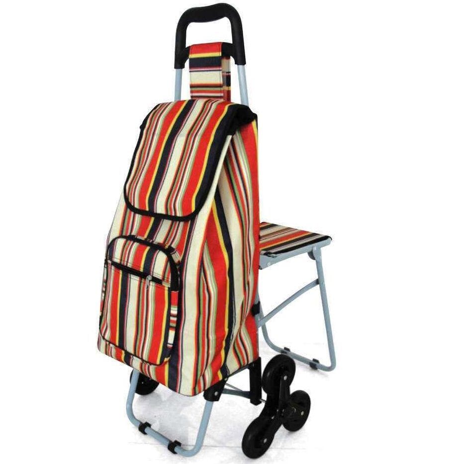 View Leisure Shopping Trolley with Fold Down Seat Tri Wheels information