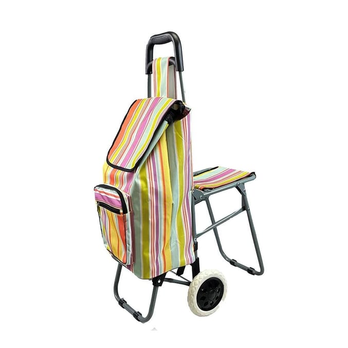 leisure shopping trolley with fold down seat