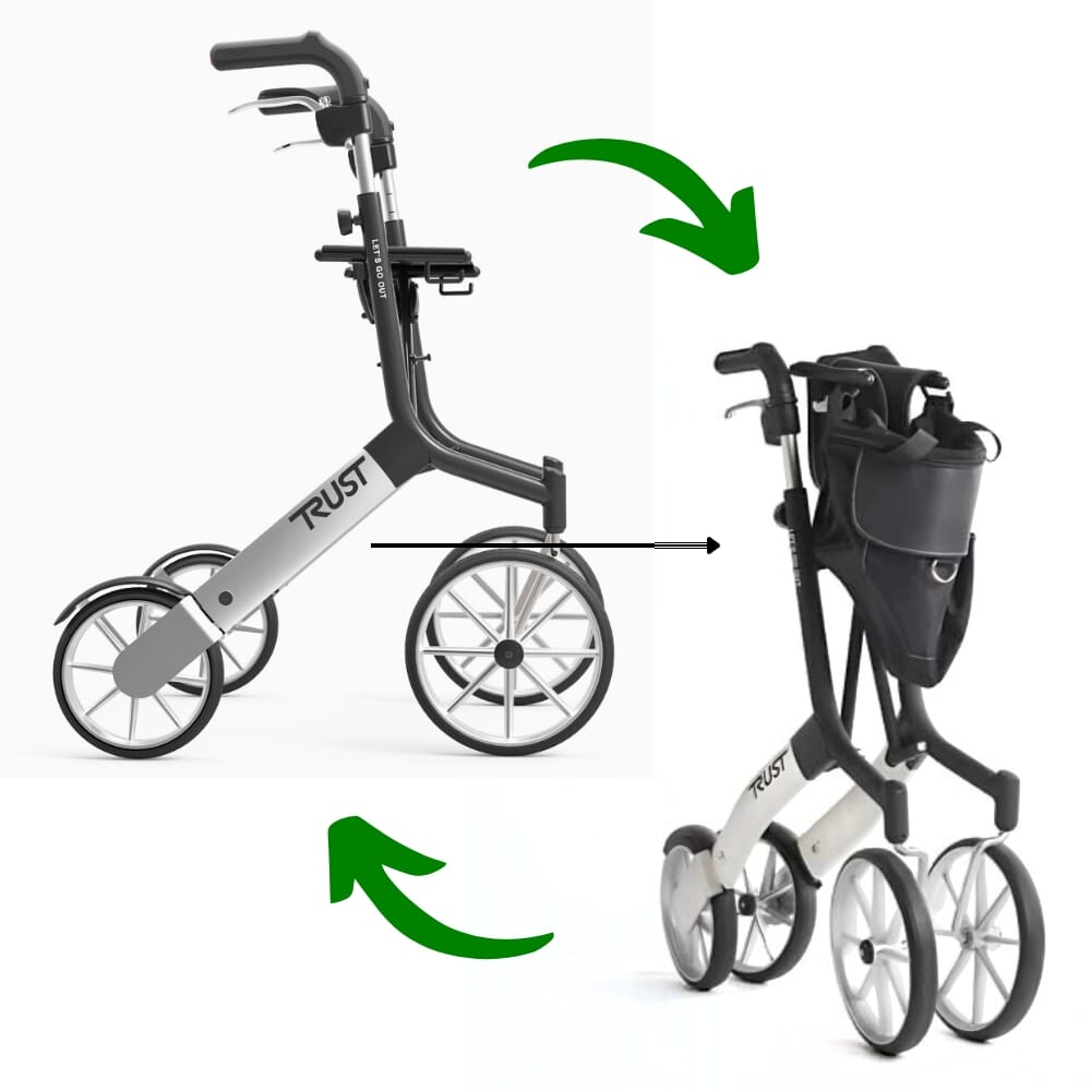lets go out narrow rollator black folding