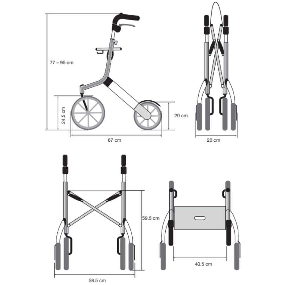 lets go out rollator dimensions