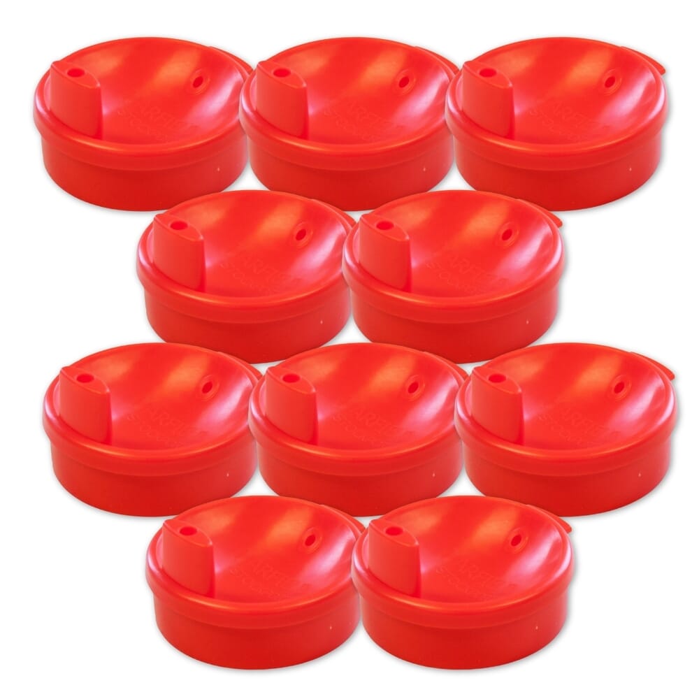lid for graduated two handled beaker narrow red pack of 10