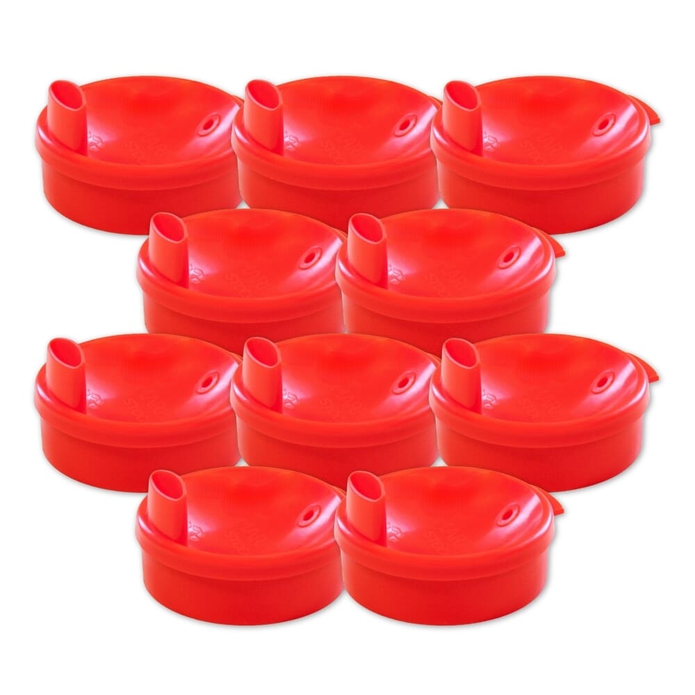lid for graduated two handled beaker wide red pack of 10