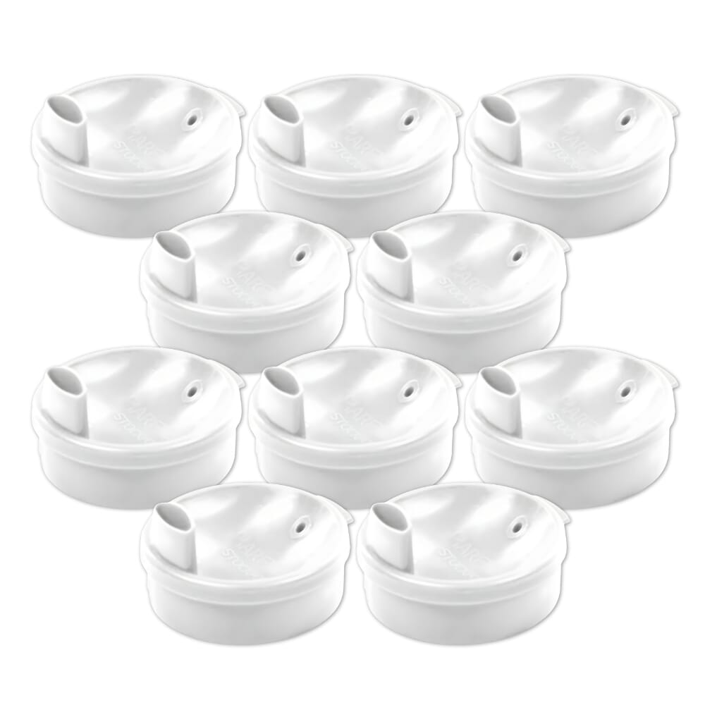 lid for graduated two handled beaker wide white pack of 10