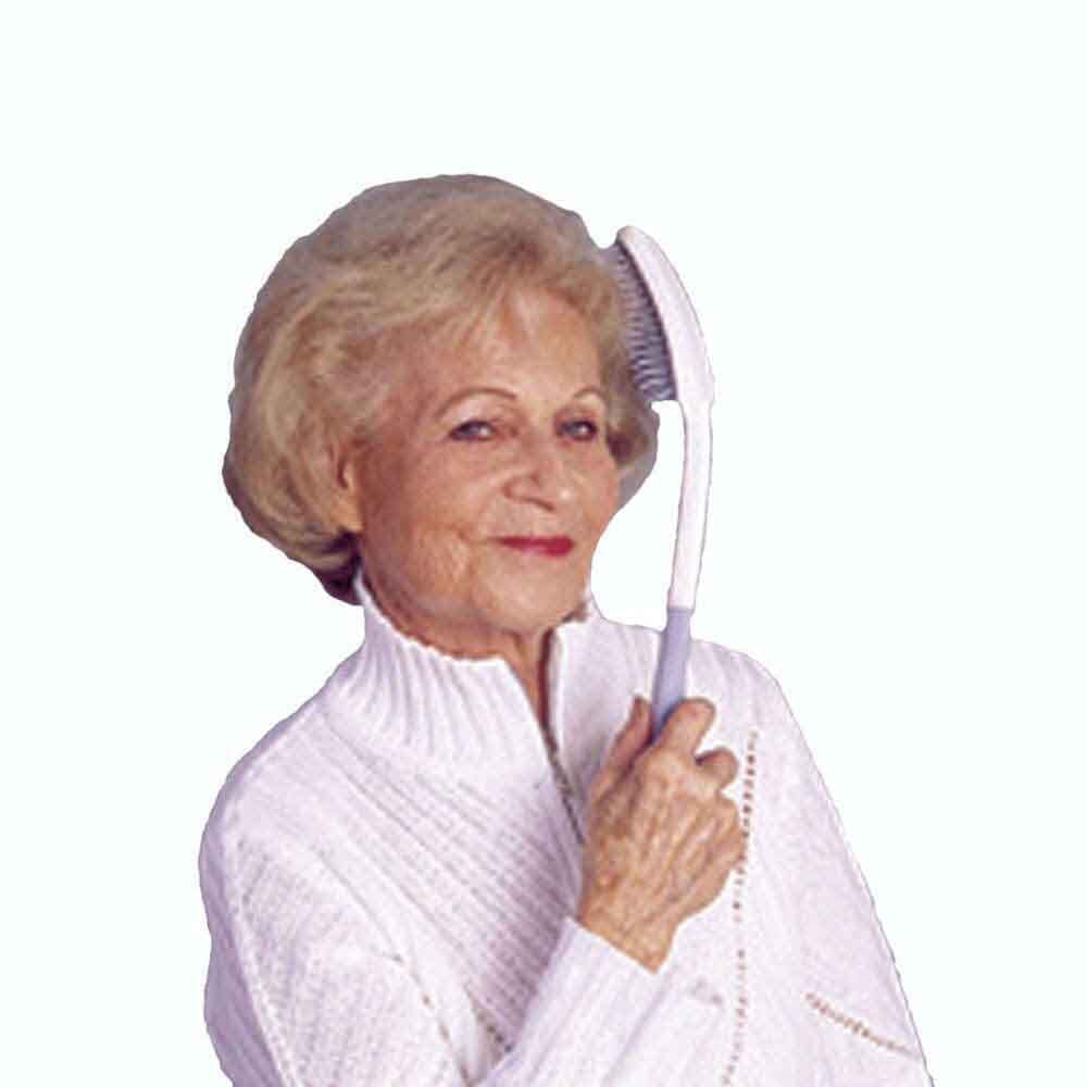 lifestyle long handled brush in use