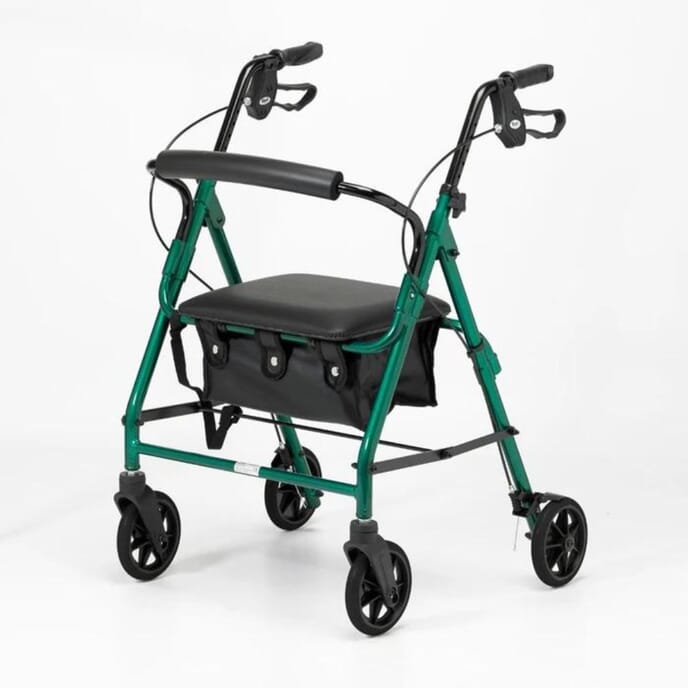 lightweight aluminium framed rollator green