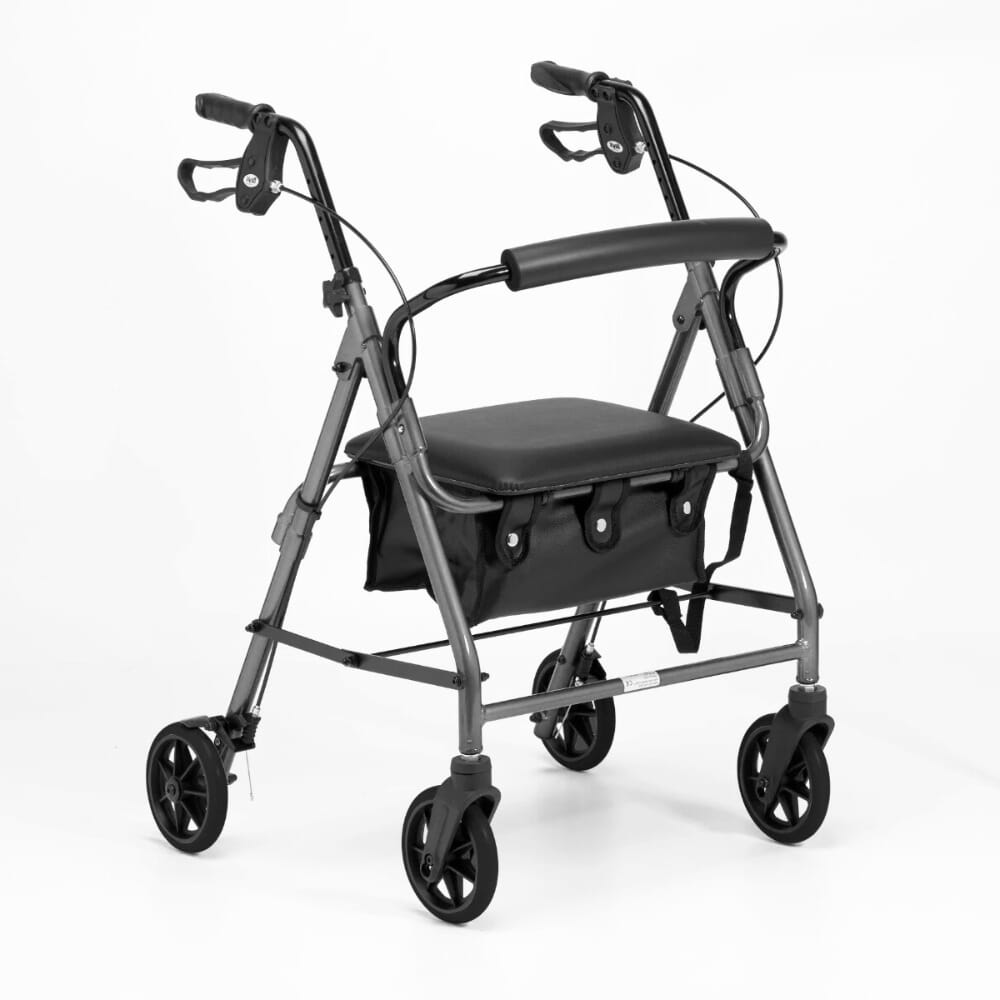 lightweight aluminium framed rollator quartz grey 1