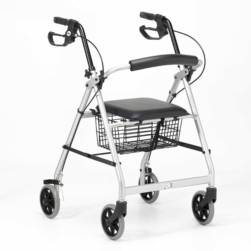 lightweight aluminium framed rollator silver 1