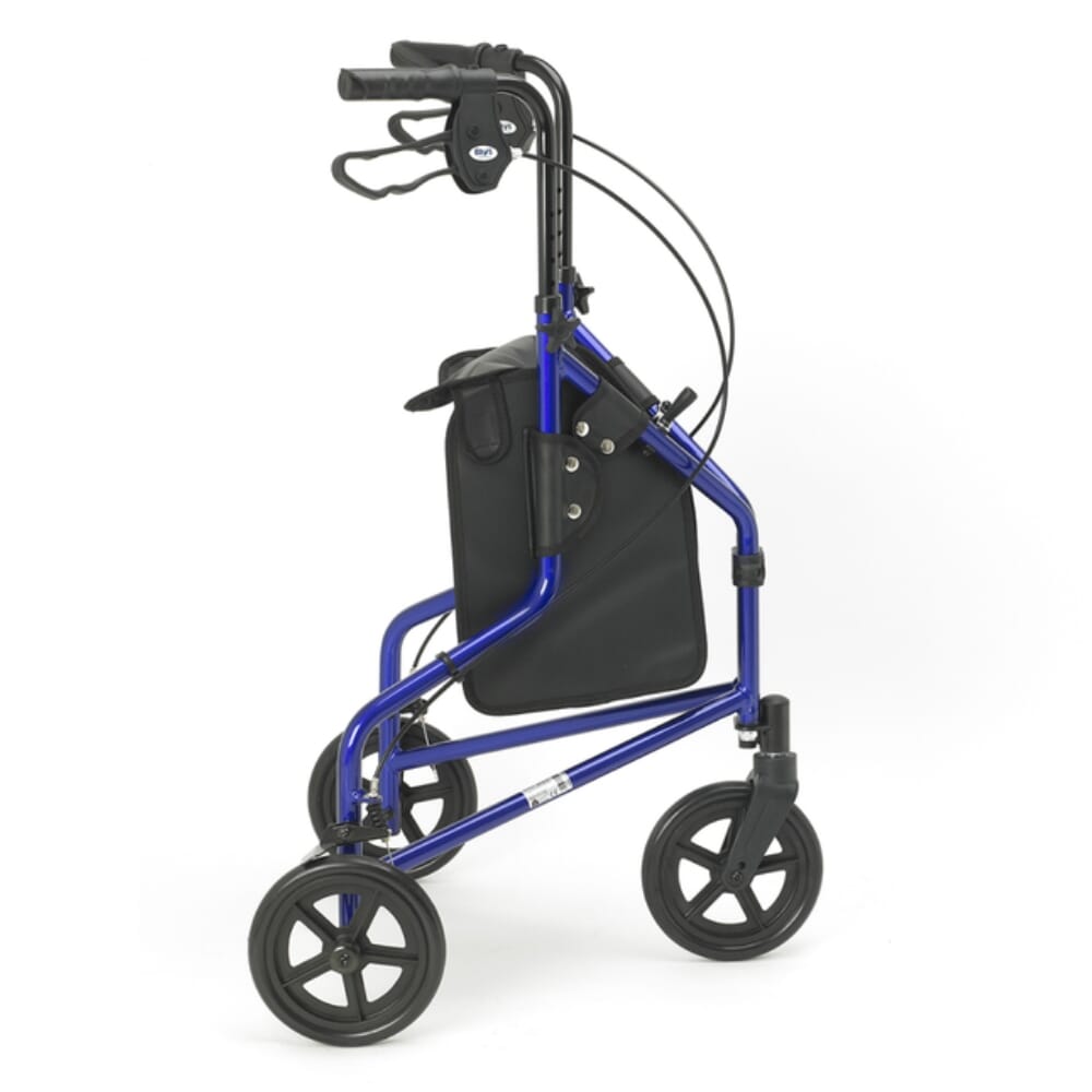 lightweight aluminium tri wheel walker side