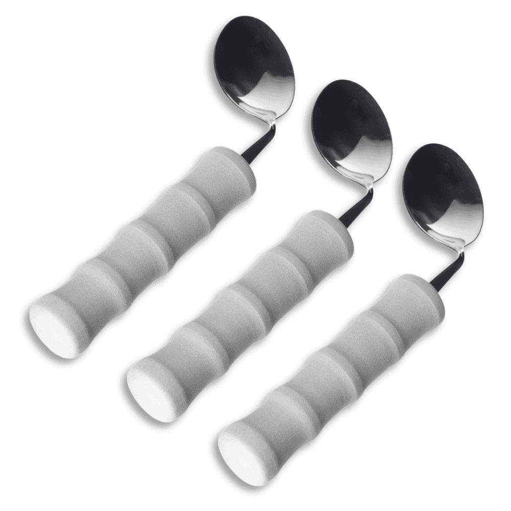 lightweight foam handled angled cutlery right handed spoon pack of 3