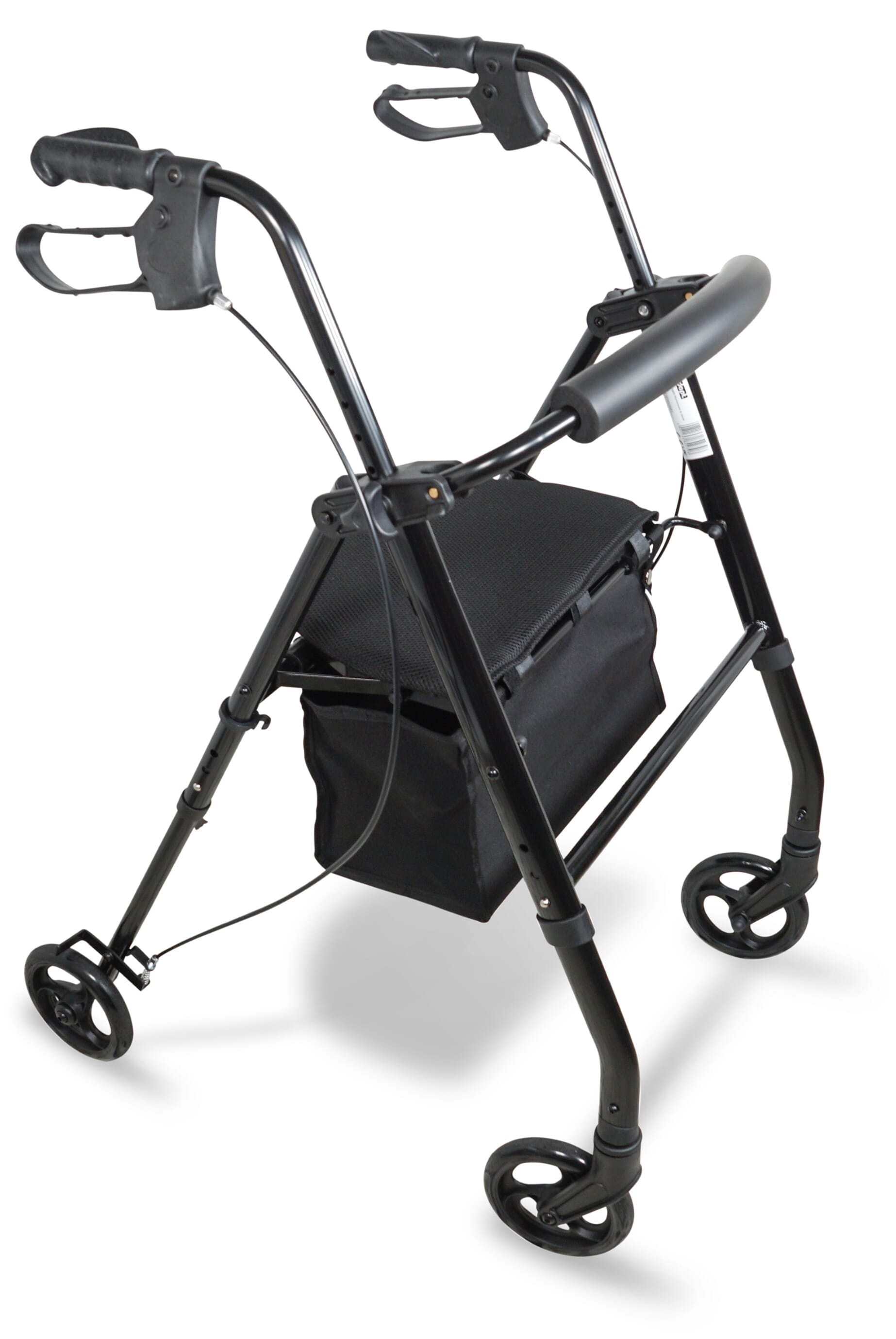 View Lightweight Four Wheeled Rollator with Seat Black information