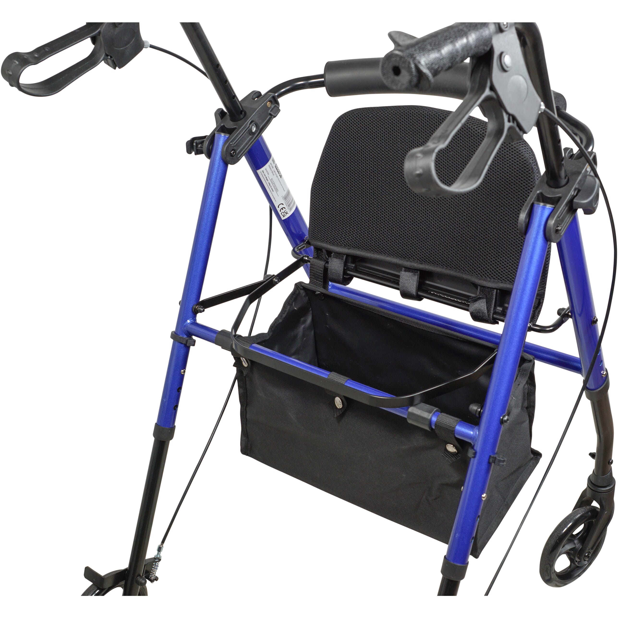 lightweight four wheeled rollator with seat blue 6