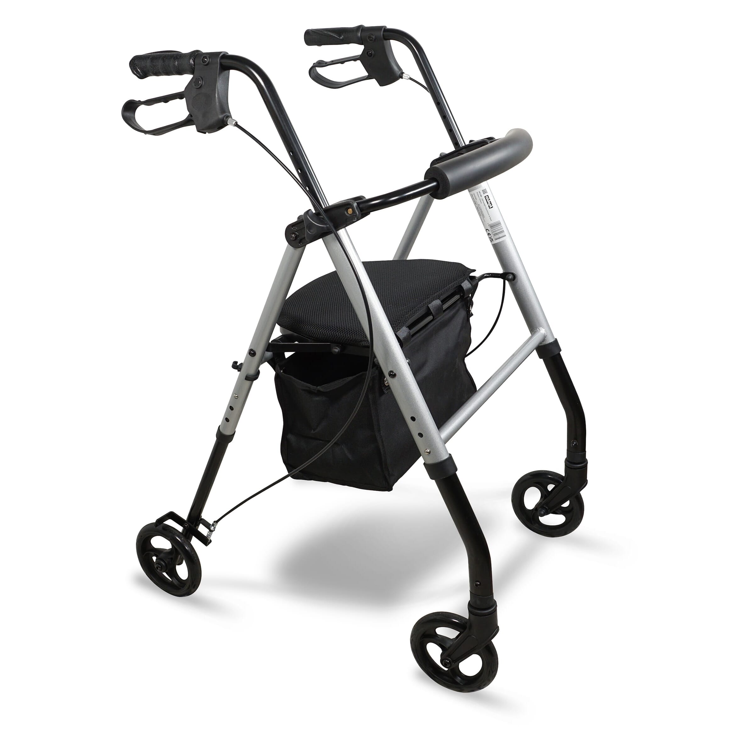 Lightweight Four Wheeled Rollator with Seat