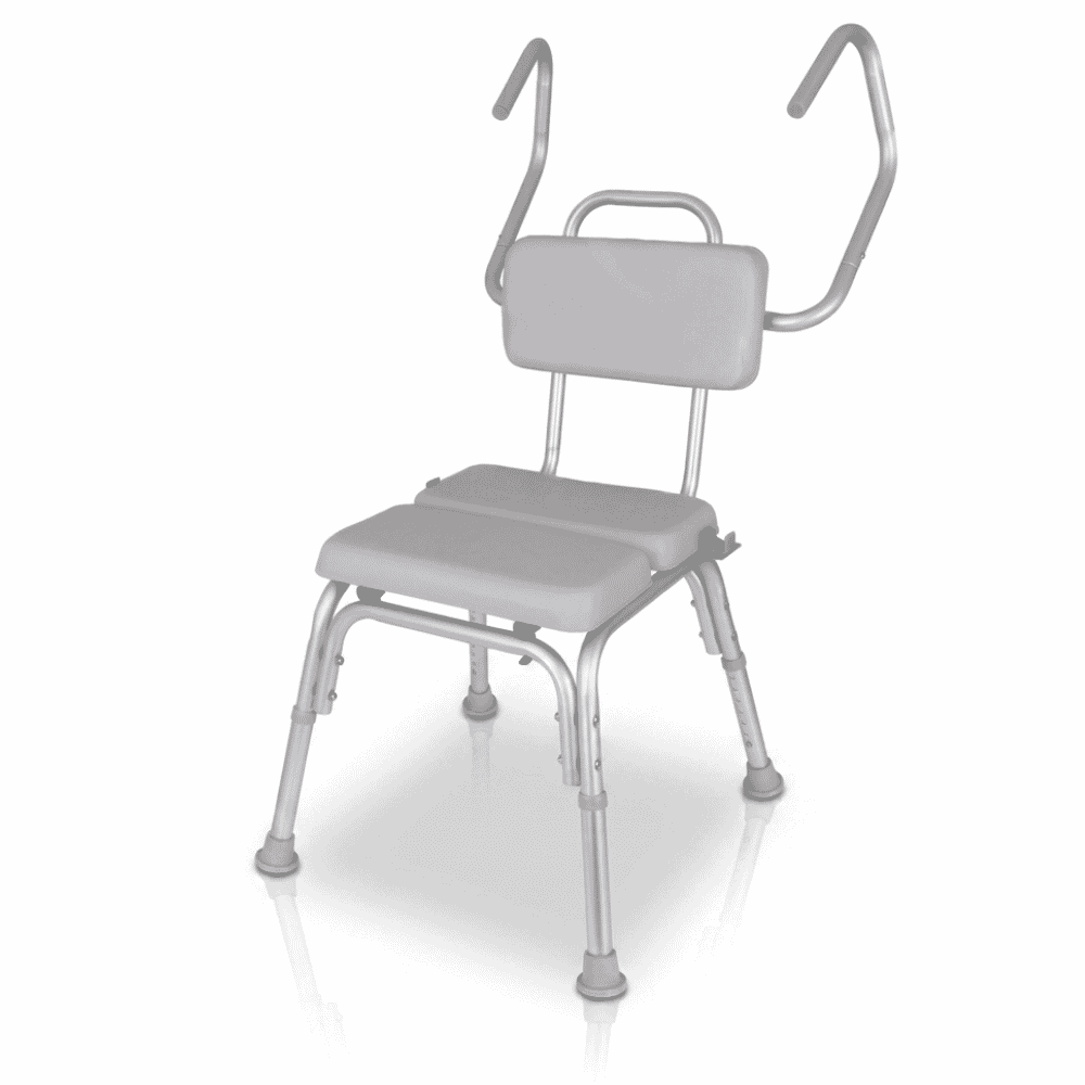 lightweight padded shower chair arms raised