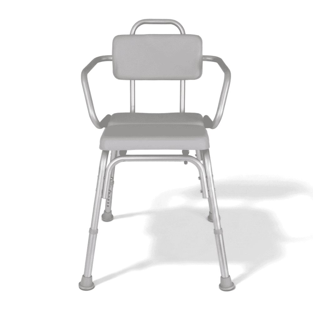 lightweight padded shower chair front