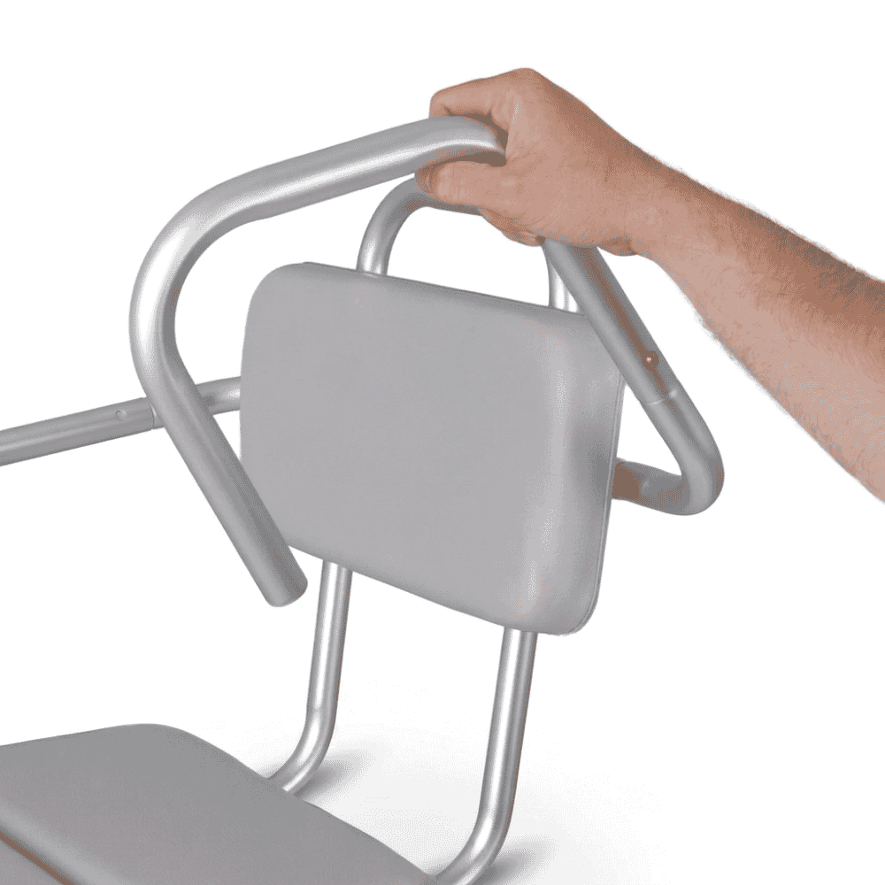 lightweight padded shower chair lifting arm