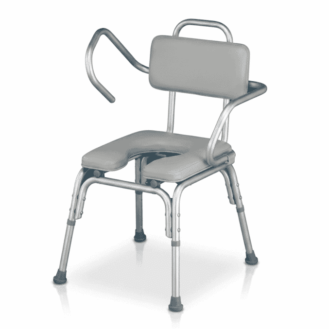 lightweight padded shower chair with cut out