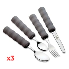 Lightweight Ribbed Foam Handled Cutlery - Full Set - Triple Pack