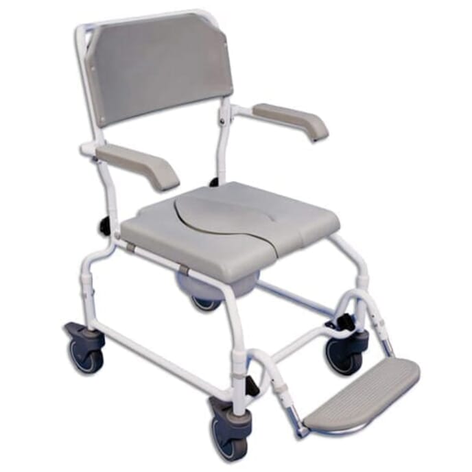 lightweight wheeled shower commode chair height adjustable