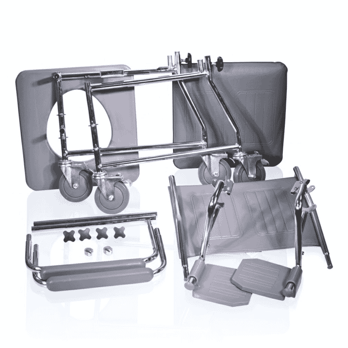 linton wheeled commode flat packed