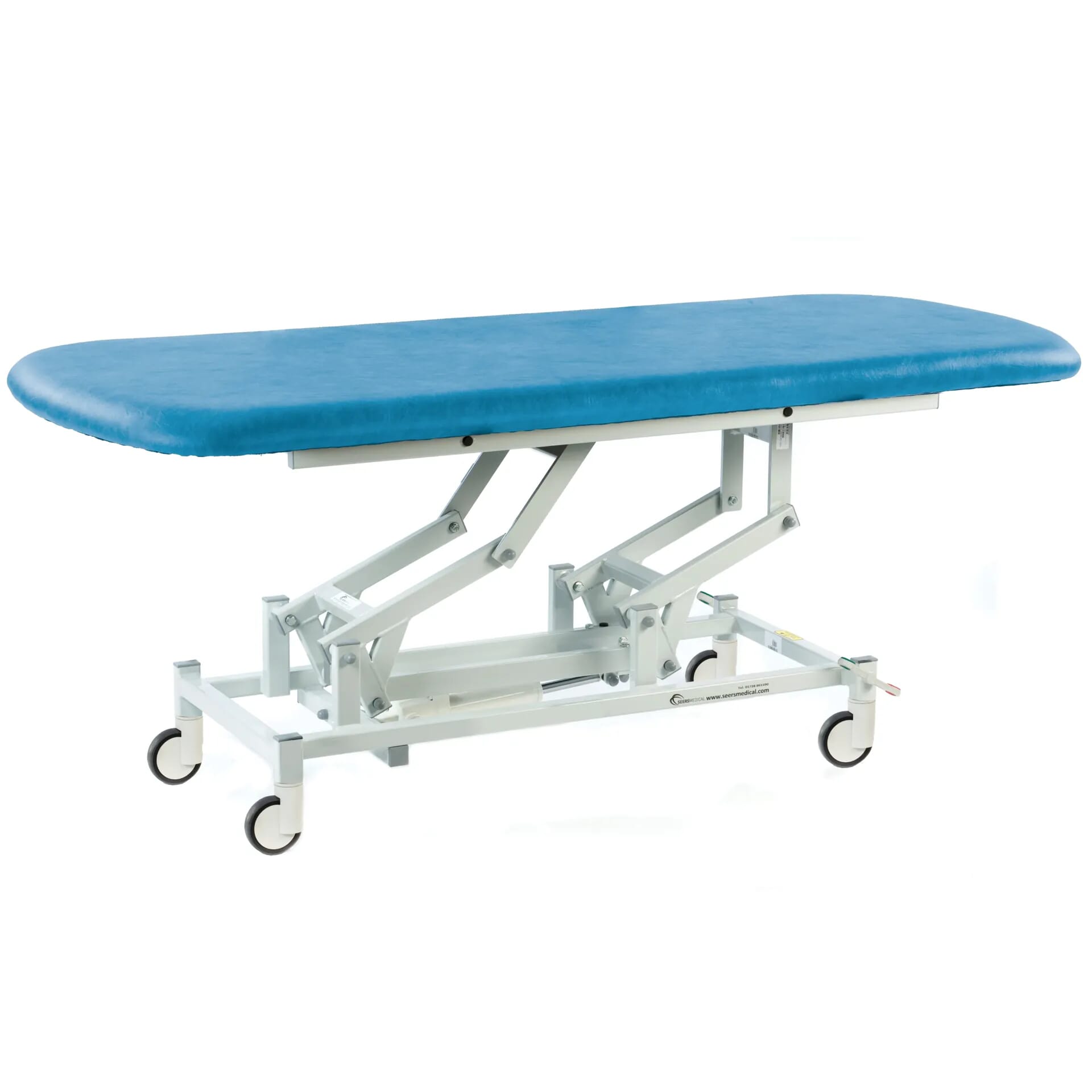 long electric therapy hygiene table with central locking wheels canard