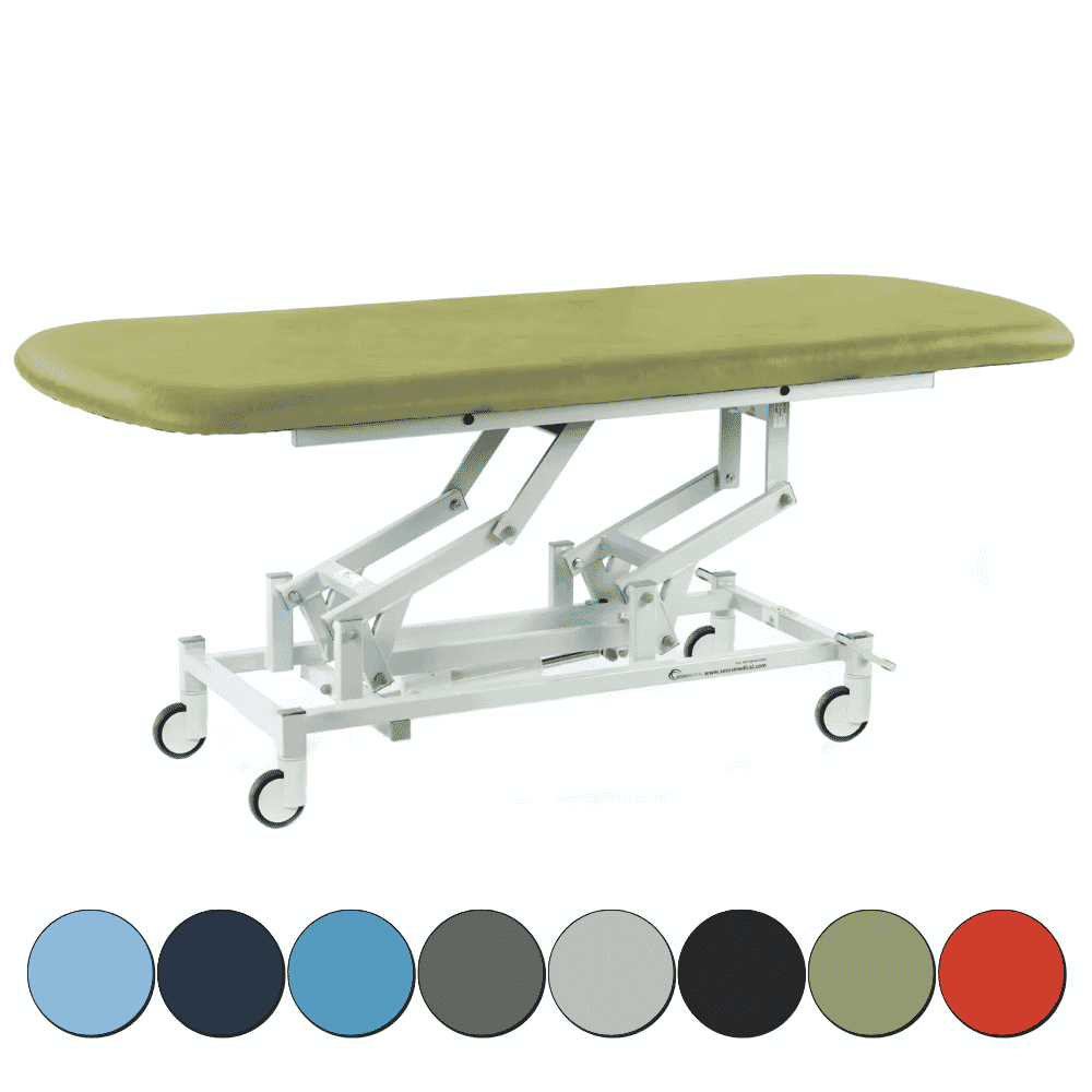 Long Electric Therapy Hygiene Table with Central Locking Wheels