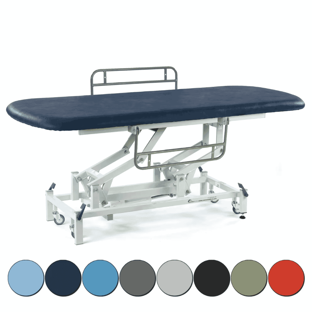 Long Electric Therapy Hygiene Table with Retractable Wheels and Side Rails