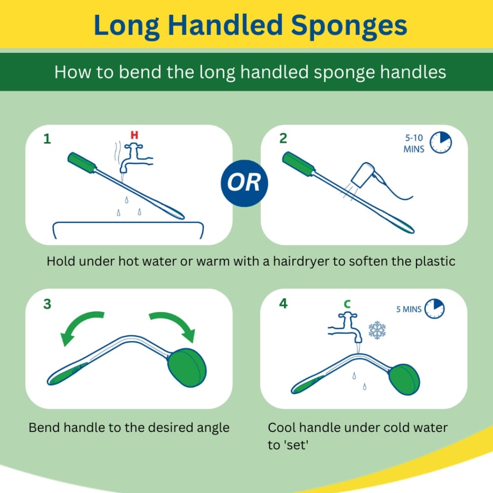 long handled washing sponge how to bend