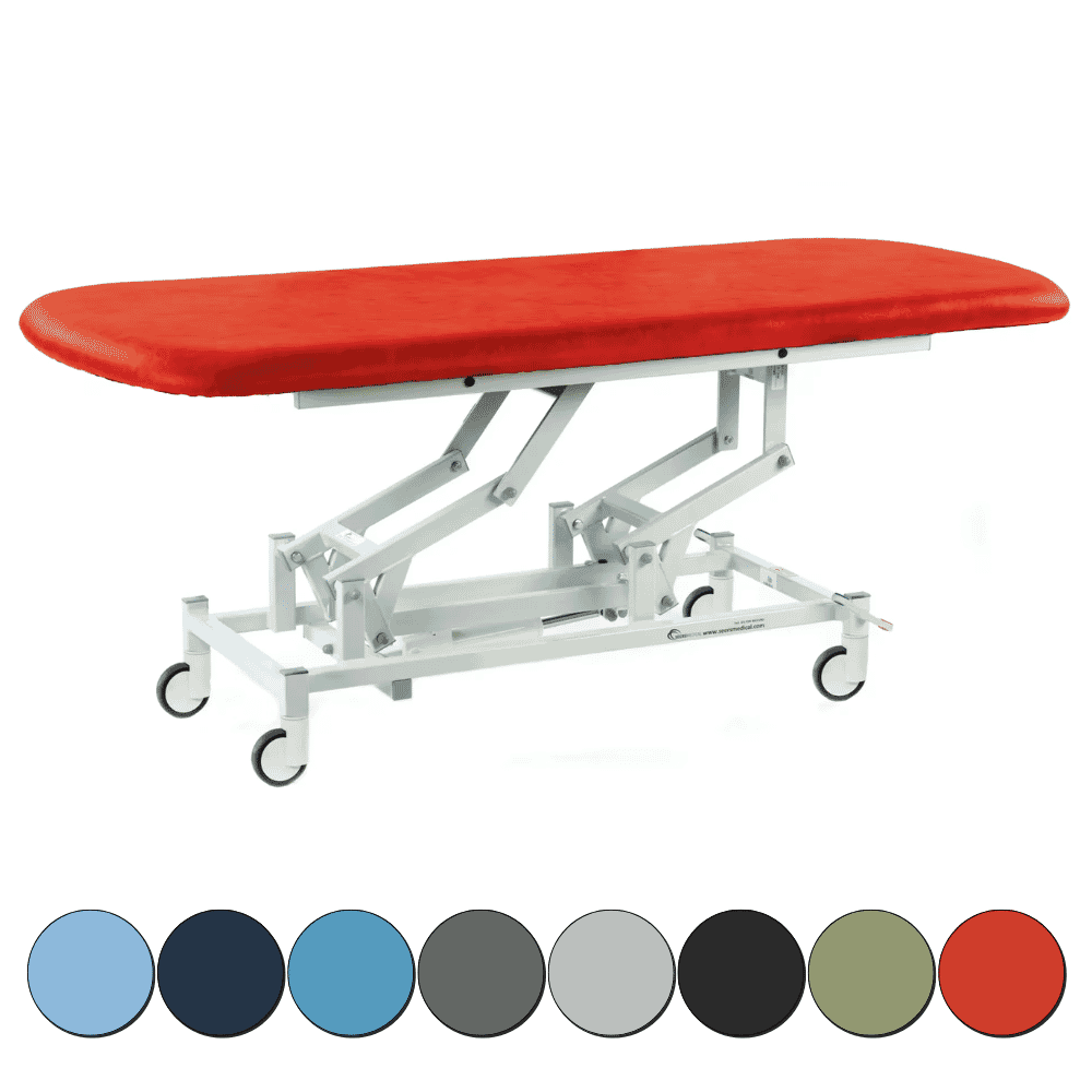 Long Hydraulic Therapy Hygiene Table with Central Locking Wheels