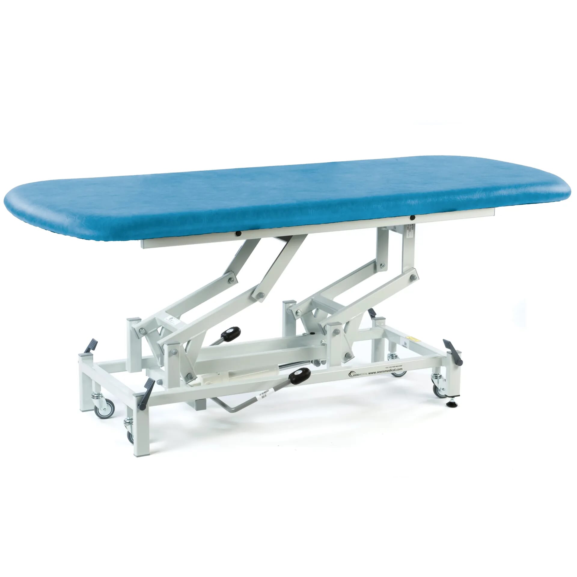 long hydraulic therapy hygiene table with retractable wheels canard