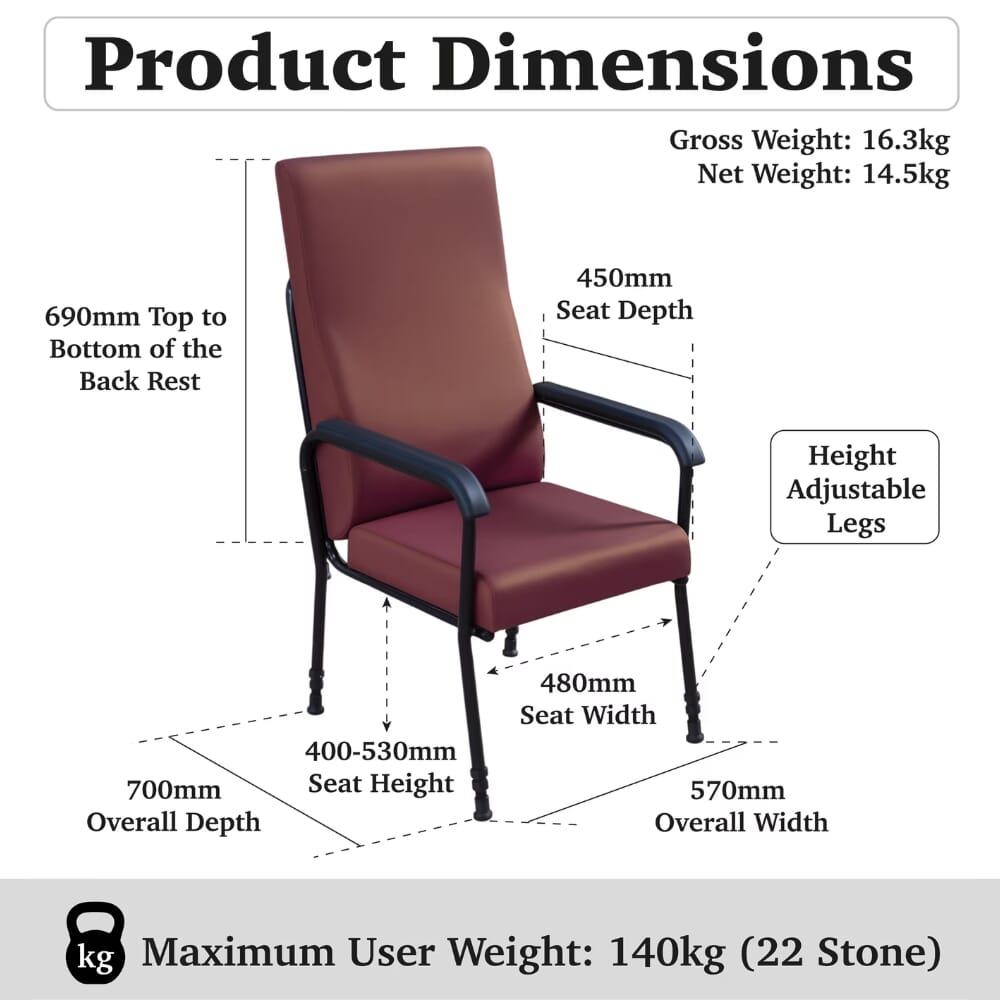longfield high back chair dimensions