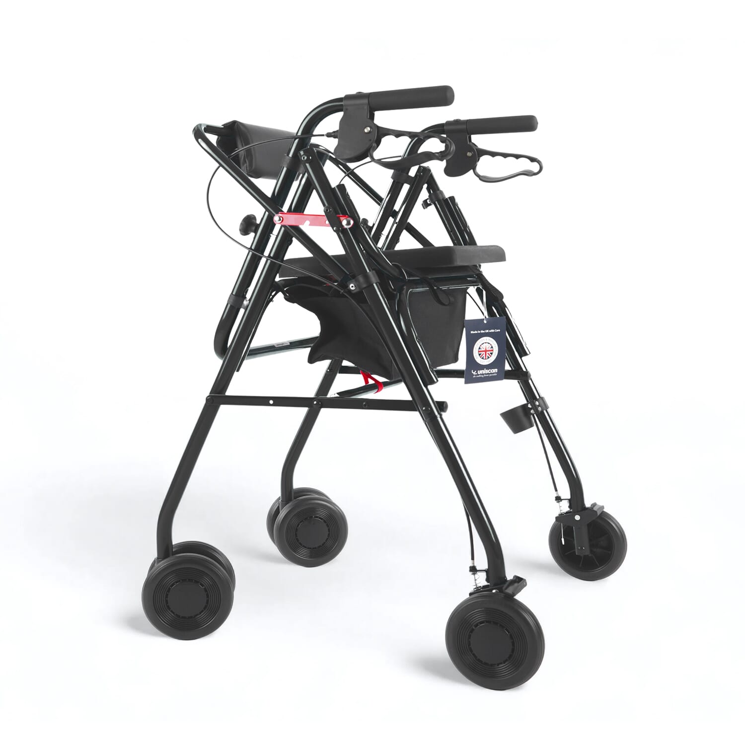 low glider plus adjustable rollator black