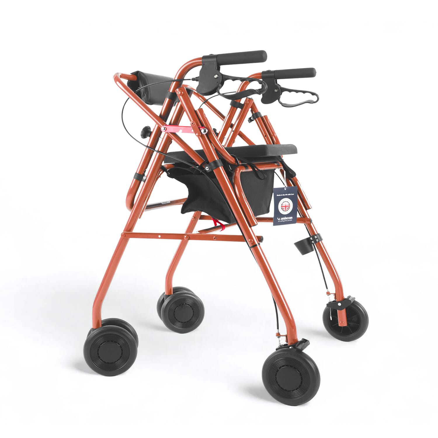low glider plus adjustable rollator copper